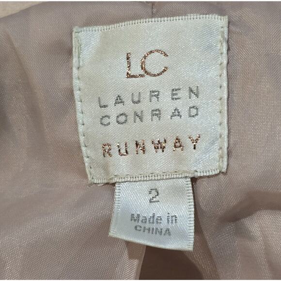Lauren Conrad Runway LC MOTO‎ Size 2 Women Faux Vegan Leather Suede Crop Jacket - Picture 4 of 9